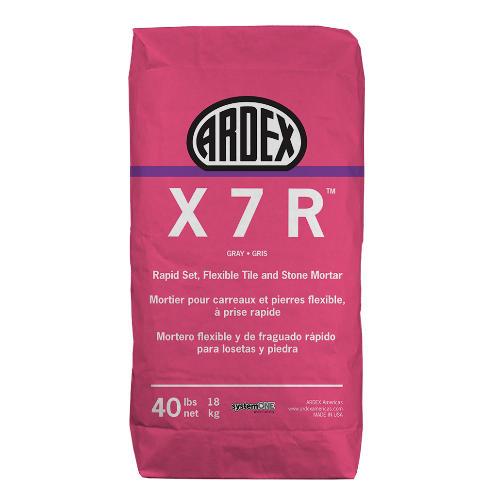 Ardex X 7 R Rapid Set, mortero flexible para baldosas y piedra, gris, bolsa de 40 lb