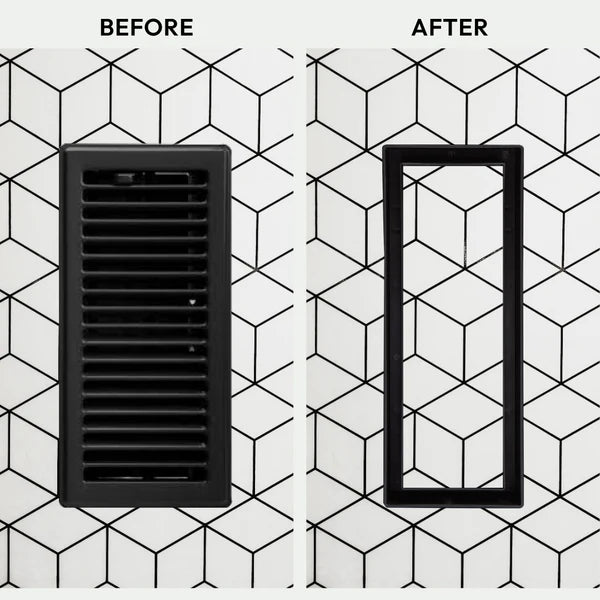 Fittes Aria Flush Floor Vent Lite — Ultra-Low Profile HVAC Floor Vent, Matte Black Colored