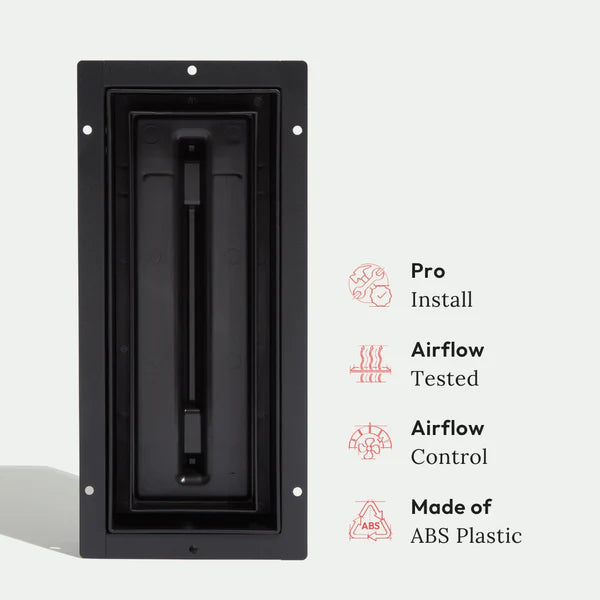 Fittes Aria Flush Floor Vent Lite — Ultra-Low Profile HVAC Floor Vent, Matte Black Colored