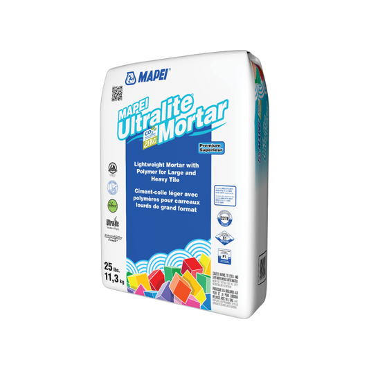 Mapei Ultralite Mortar Premium, Lightweight Mortar with Polymer for Large-and-Heavy Tile, 25 Lbs Bag