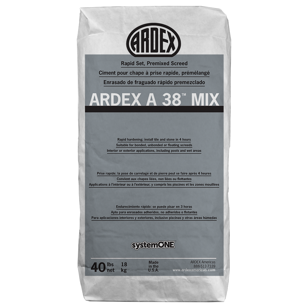 Ardex A 38 MIX Rapid Set, Premixed Screed, 40 Lbs Bag