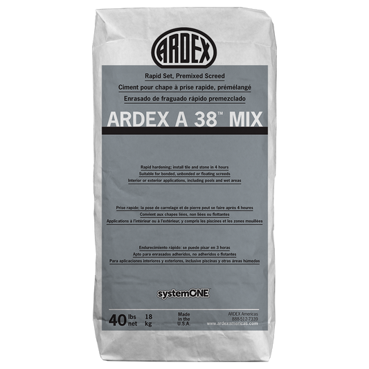 Ardex A 38 MIX Rapid Set, Premixed Screed, 40 Lbs Bag