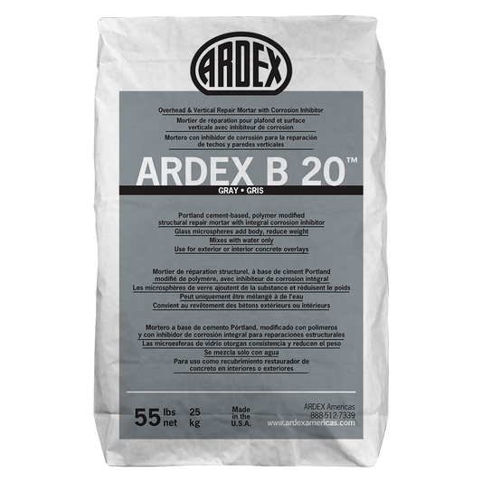 ARDEX B 20 Overhead anmd Vertical Repair Mortar with Corrosion Inhibitor, 55 Lbs Bag