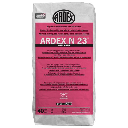 Ardex N 23 MICROTEC Rapid Set Natural Stone and Tile Mortar, 40 Lbs Bag