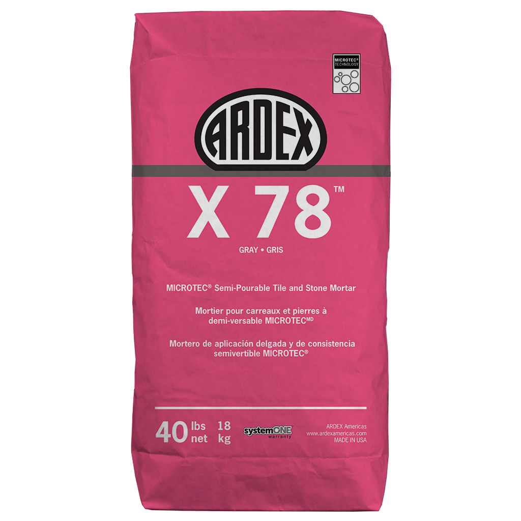 Ardex X 78 MICROTEC Mortero semivertible para baldosas y piedra, bolsa de 40 lb