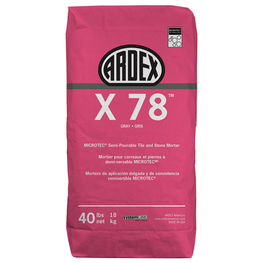 Ardex X 78 MICROTEC Semi-Pourable Tile and Stone Mortar, 40 Lbs Bag