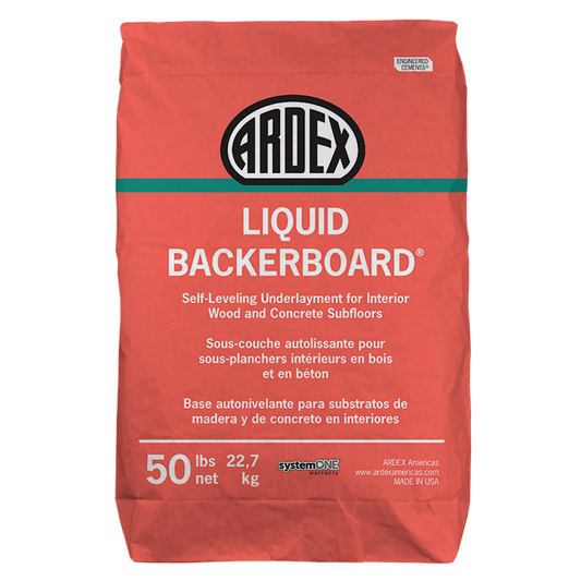 Ardex Liquid Backerboard Self-Leveling Underlayment for Interior Wood and Concrete Subfloors, 50 Lbs Bag