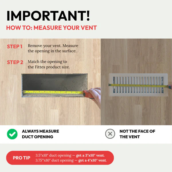 Fittes Aria Flush Floor Vent Lite — Ultra-Low Profile HVAC Floor Vent, Matte Black Colored