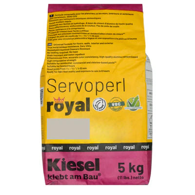 Kiesel Servoperl Royal Flexible, Water and Dirt-repellent Grout, 11 Lbs Bag