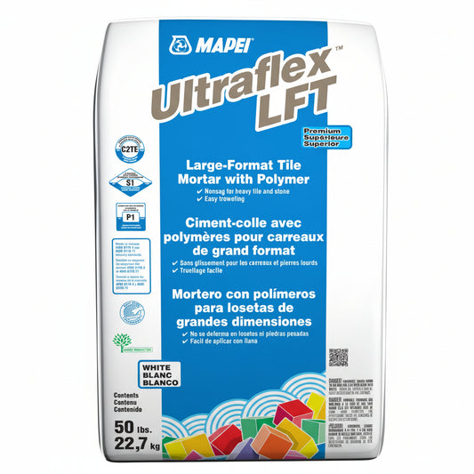 Mapei Ultraflex LFT Premium, Large-and-Heavy-Tile Mortar with Polymer, 50 Lbs Bag
